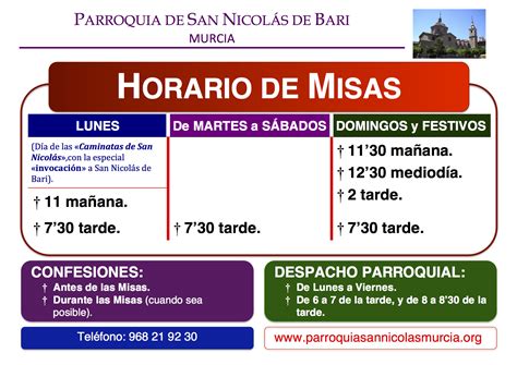 Horarios de misa de...